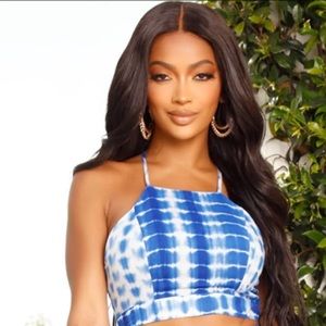 NWT Fashion Nova M Macie tie dye halter top -see detail